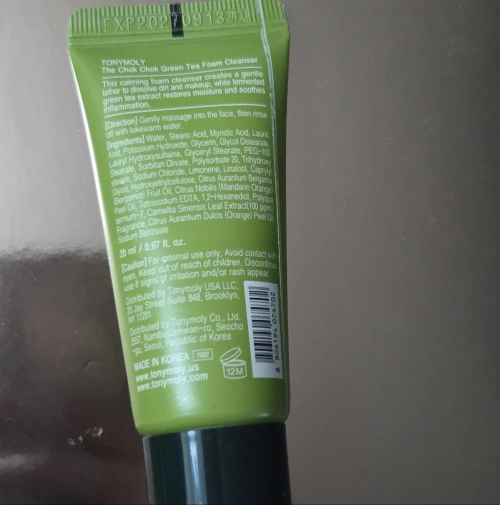 5/$25 Tonymoly The Chok Chok Green Tea Foam Cleanser